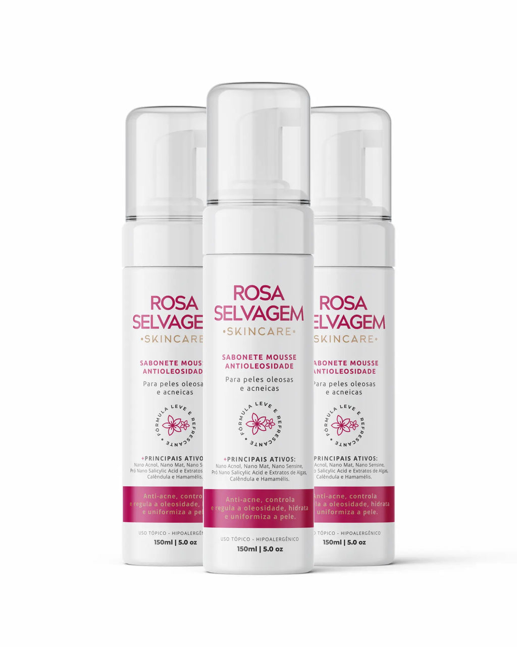 Rosa Selvagem - Espuma de Limpeza - Antioleosidade e Antiacne