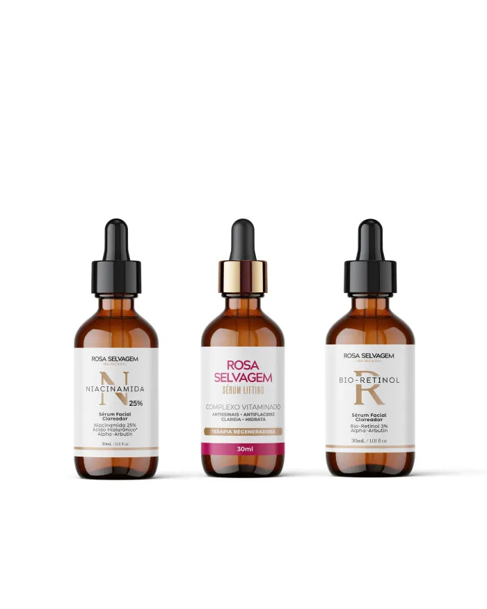 Trio Skincare - Sérum lifting, Sérum Niacinamida e Sérum Bio retinol