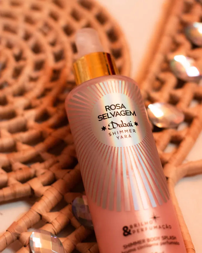 Rosa Selvagem - Body Splash Dubai Shimmer Yara - Brilho e perfumação